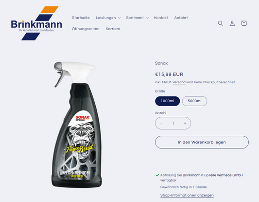 Herzlich Willkommen im Brinkmann Onlineshop!