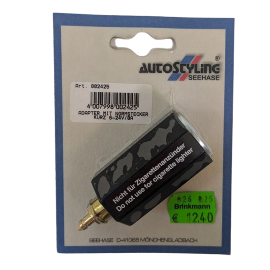 Adapter mit Normstecker (kurz) – 12–24 V / 8 A