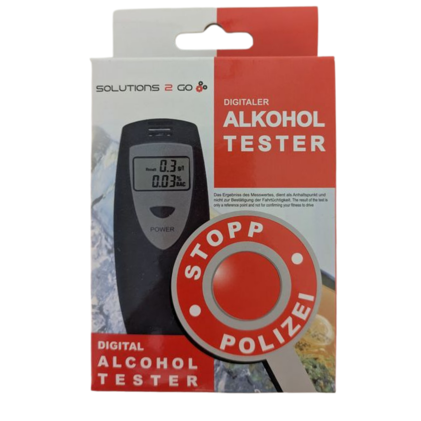 Solutions 2 Go Digitaler Alkoholtester – Kompakt, zuverlässig & einfach zu bedienen