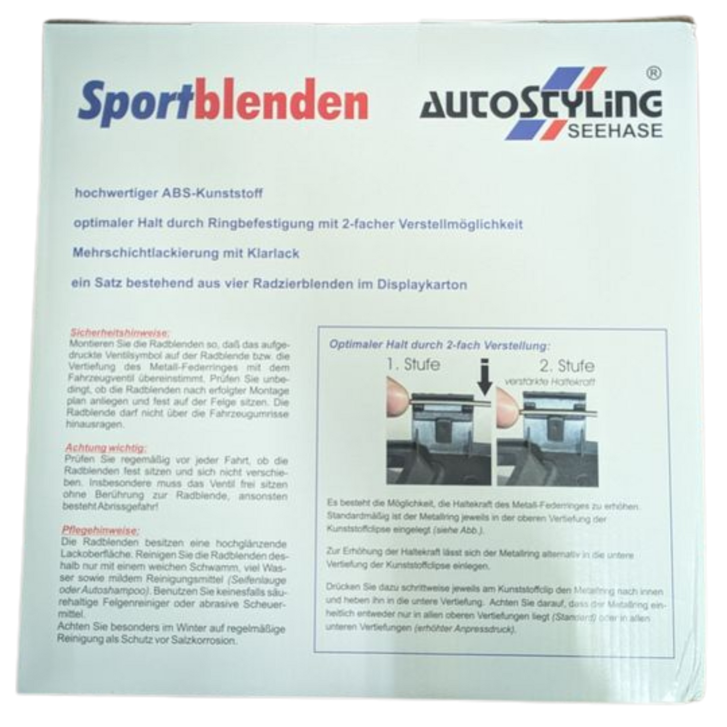 Sportblenden Prag 16”  – Silber mit Klarlack und Chrommuttern