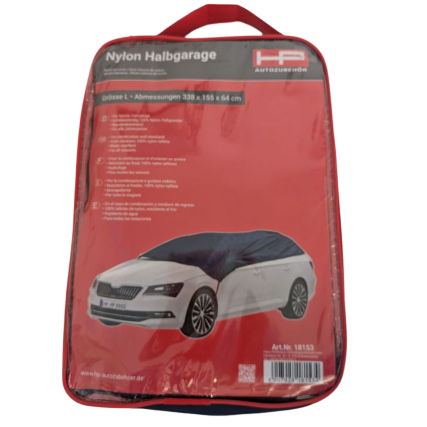 Nylon Halbgarage für Kombi - und Steilheck-PKW Gr. L 338 x 155 x 64 cm