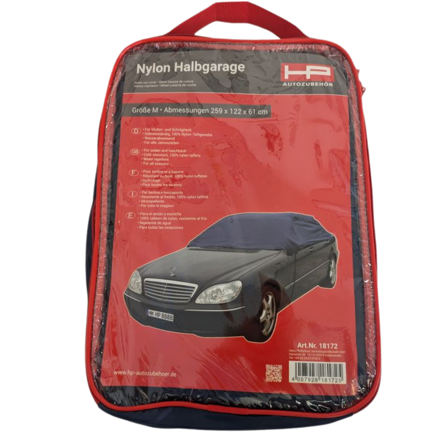 Nylon Halbgarage für Stufenheck und Schrägheckfahrzeuge Gr. M 259 x 122 x 61 cm