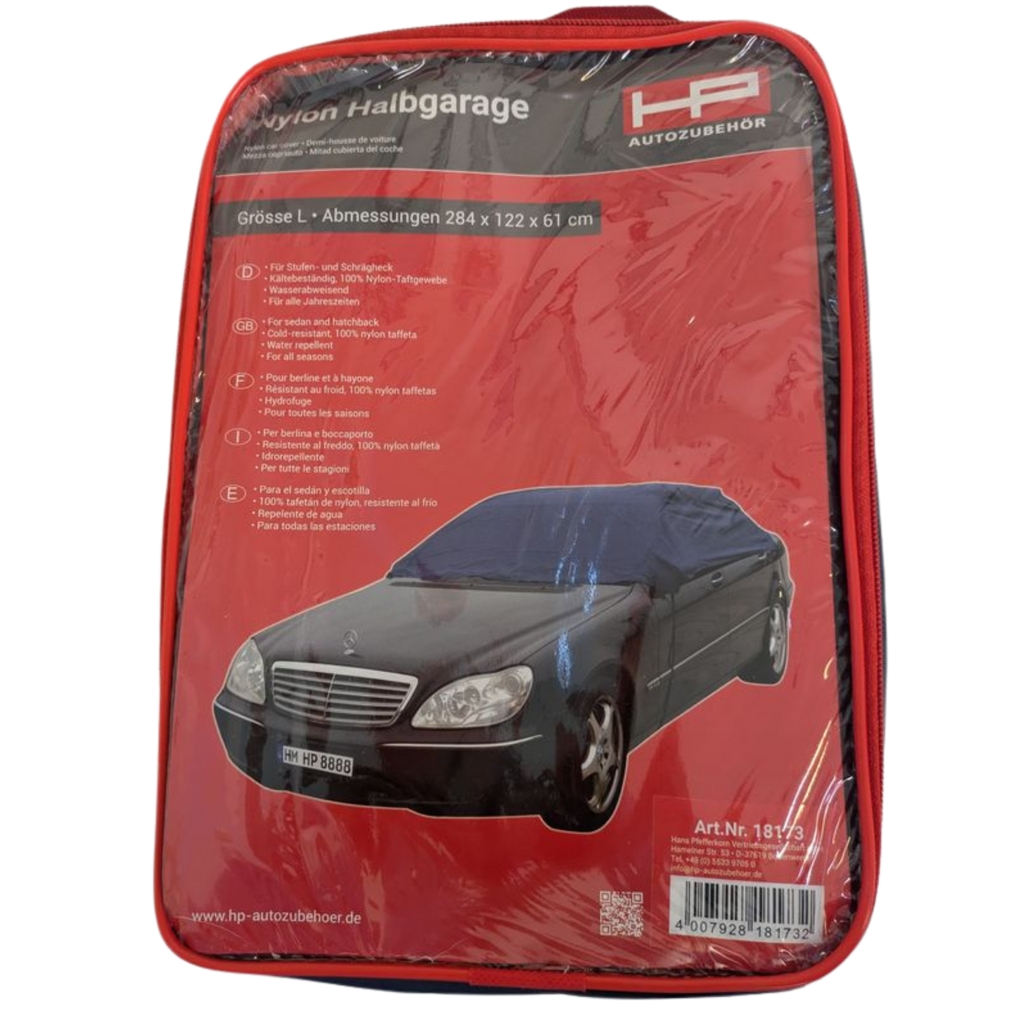 Nylon Halbgarage für Stufenheck und Schrägheckfahrzeuge Gr. L 284 x 122 x 61 cm