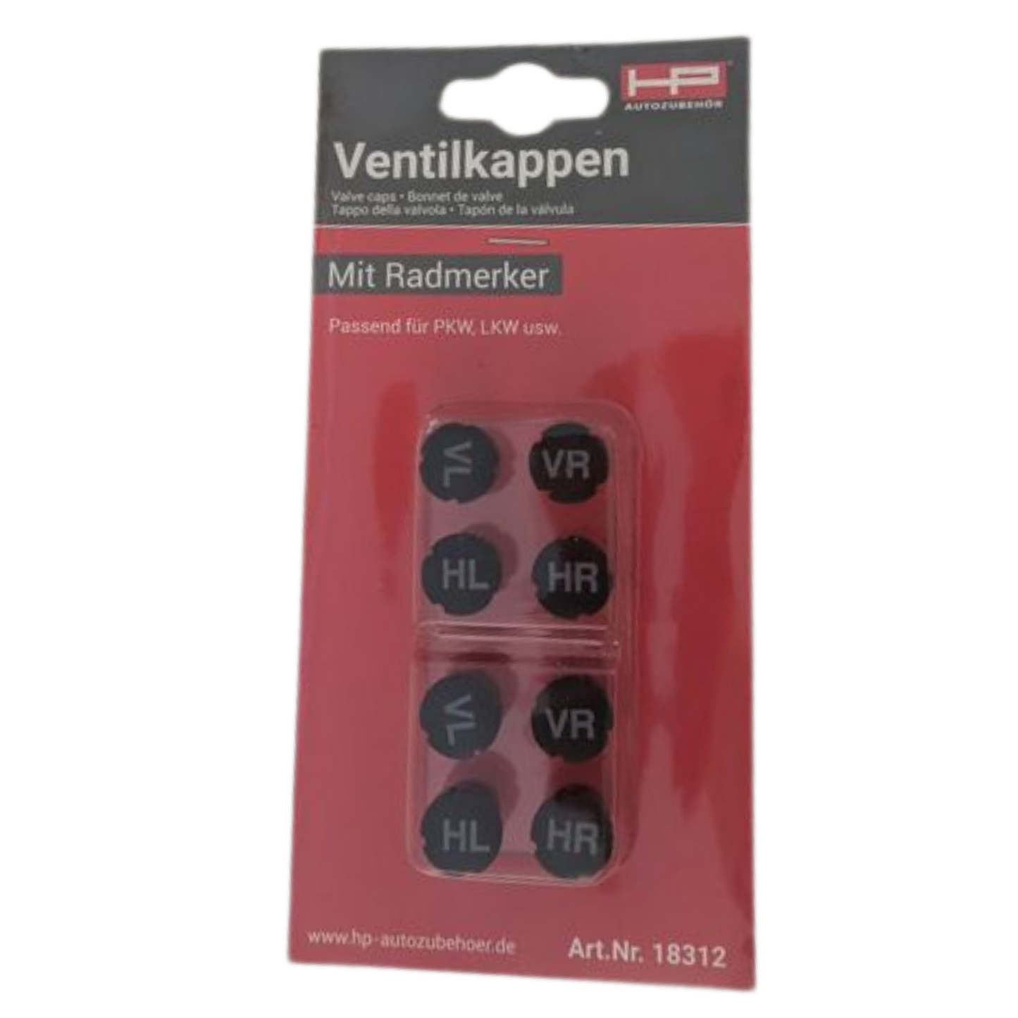 Ventilkappen-Set mit Reifenmarkierung – 8-teilig