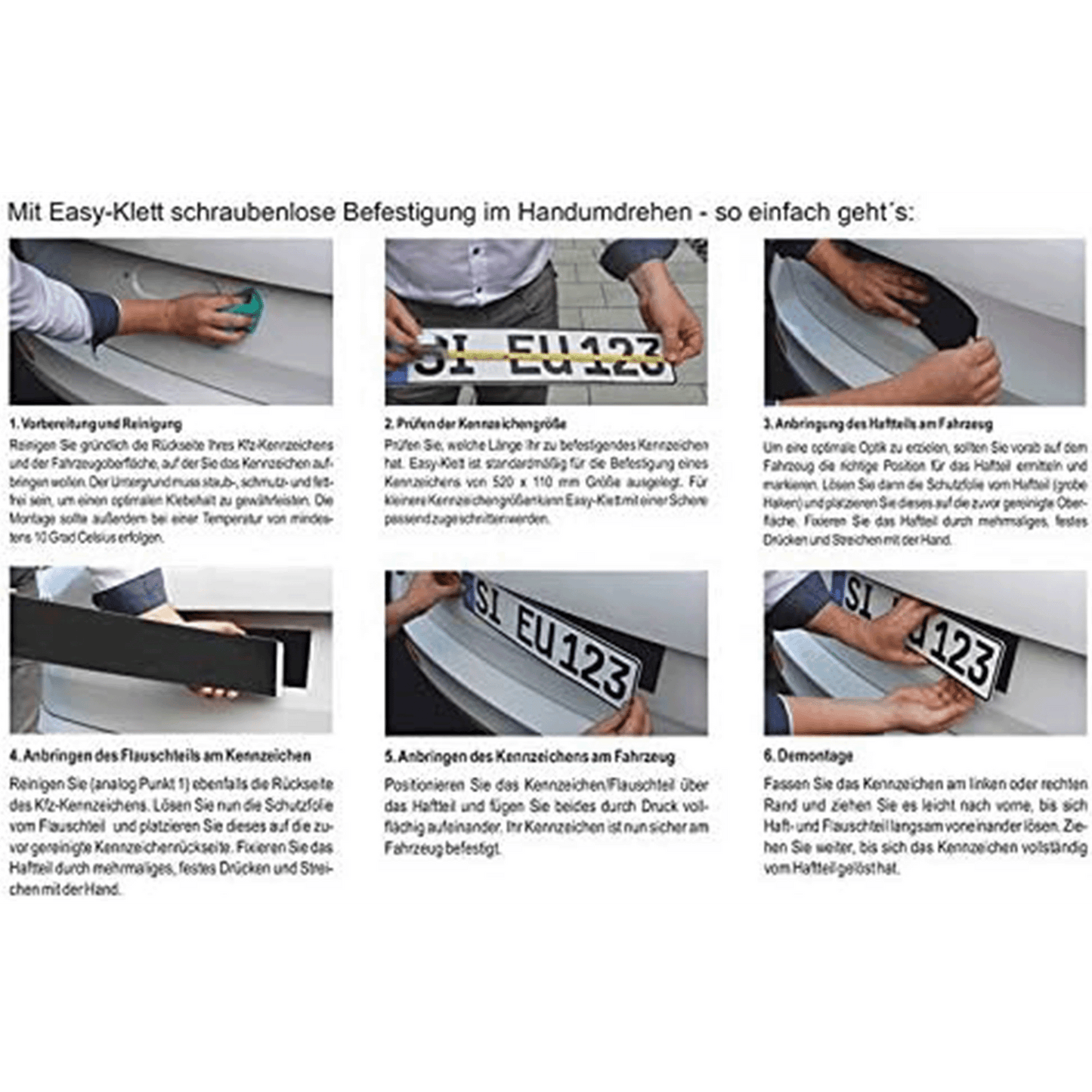 Klett-Kennzeichen-Befestigungs-Set