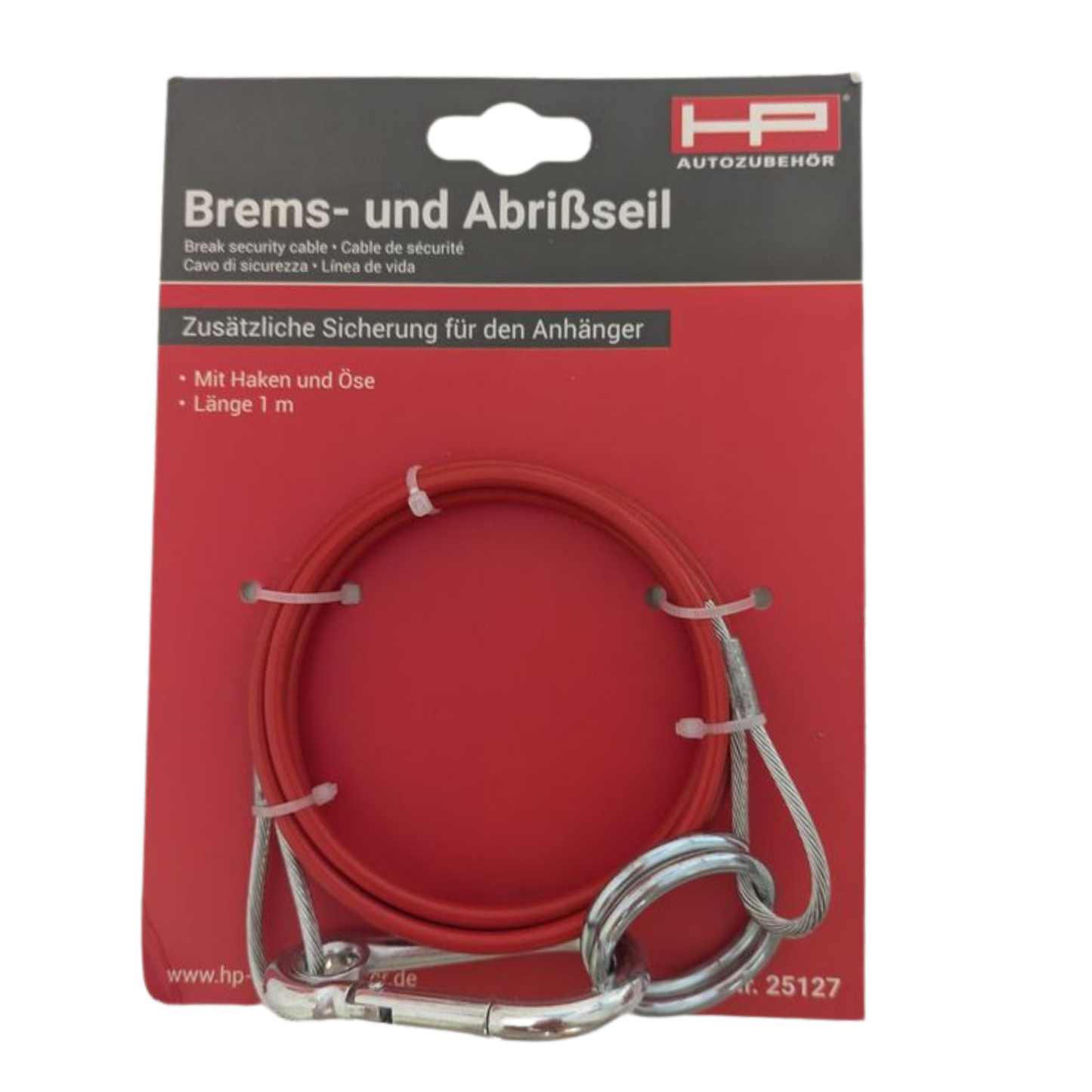 Brems- und Abrissseil 1 Meter - Zusätzliche Sicherung für den Anhänger