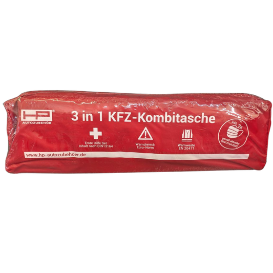 KFZ-Kombitasche 3 in 1 / Erste-Hilfe Set, Warndreieck & Warnweste