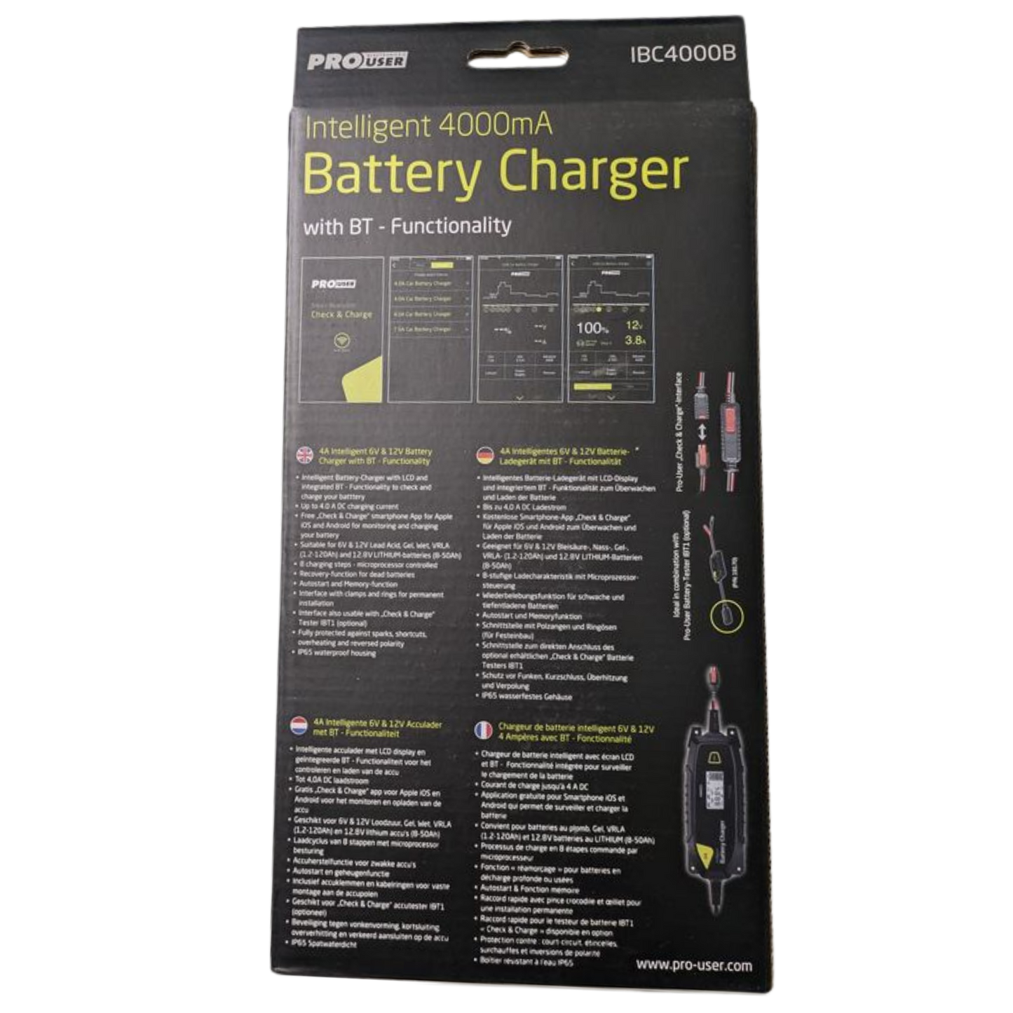 IBC 4000B Bluetooth Batterieladegerät 6V / 12V – 4A | Für Blei- & Lithium-Batterien
