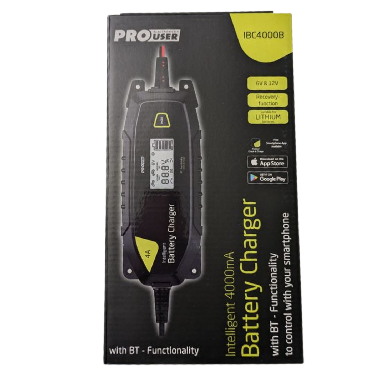 IBC 4000B Bluetooth Batterieladegerät 6V / 12V – 4A | Für Blei- & Lithium-Batterien