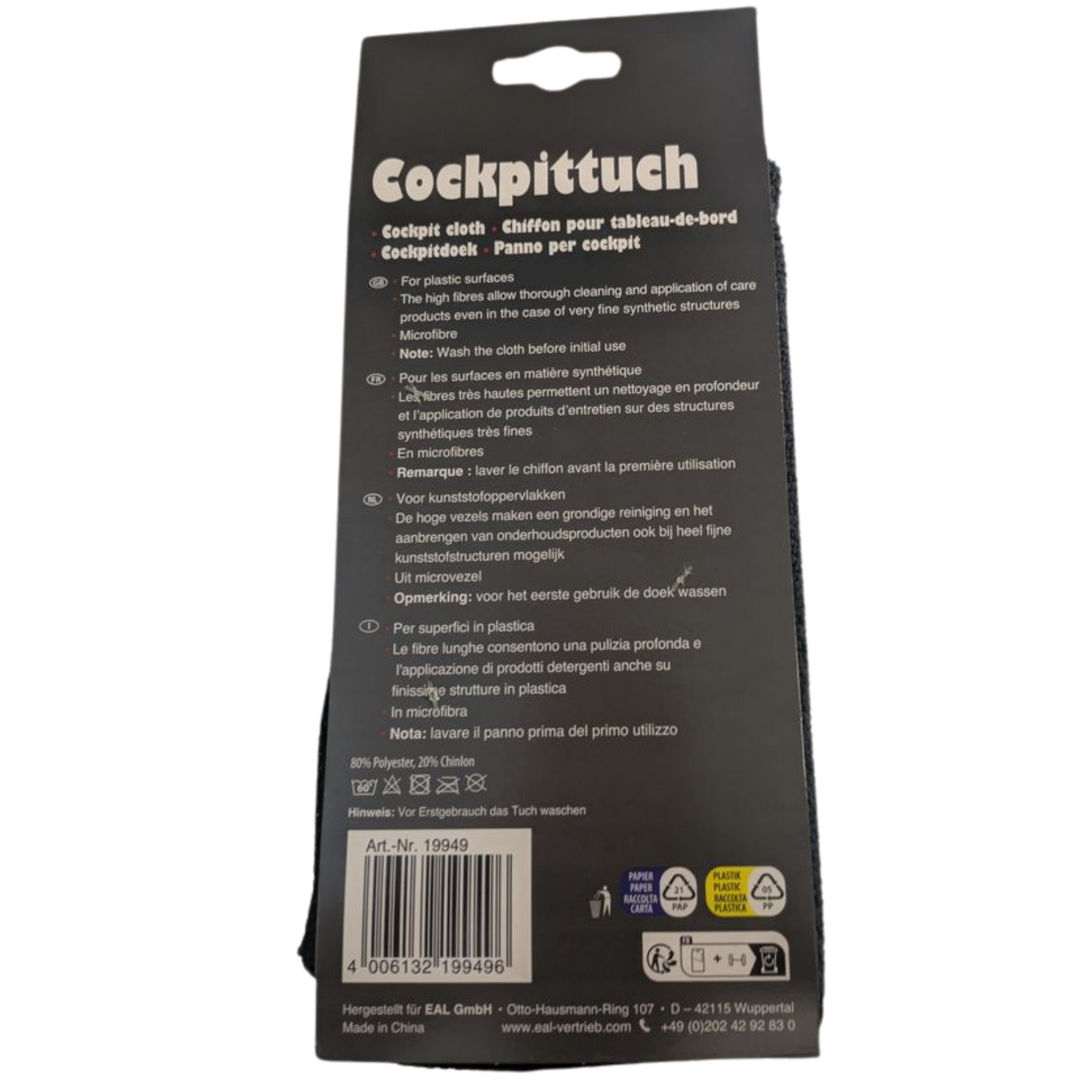 APA Cockpittuch für Kunststoffoberflächen 40 x 40cm