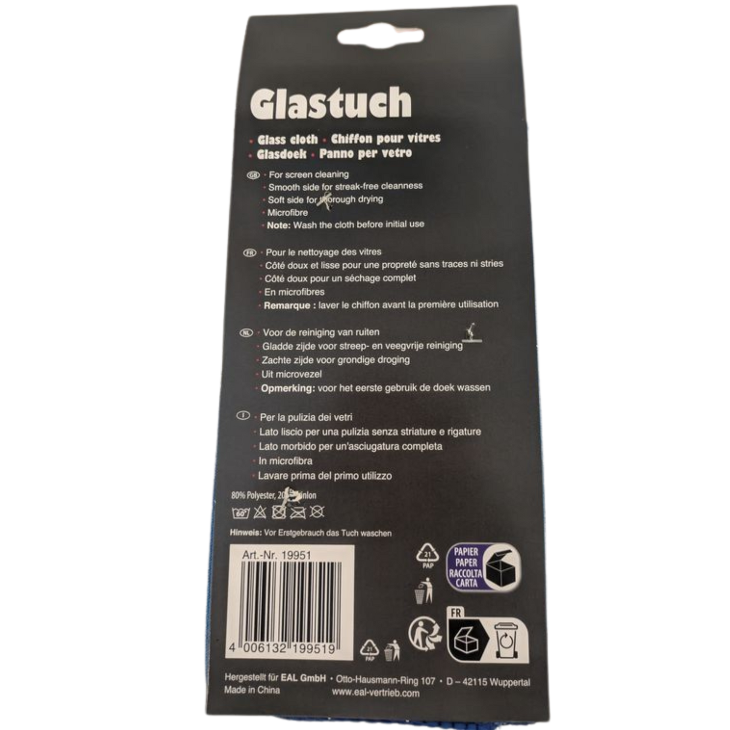 APA Glastuch für die Scheibenreinigung 40 x 40cm