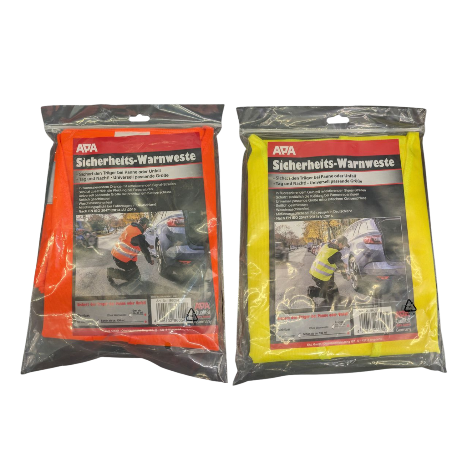APA Warnweste EN ISO 20471 – Orange oder Gelb