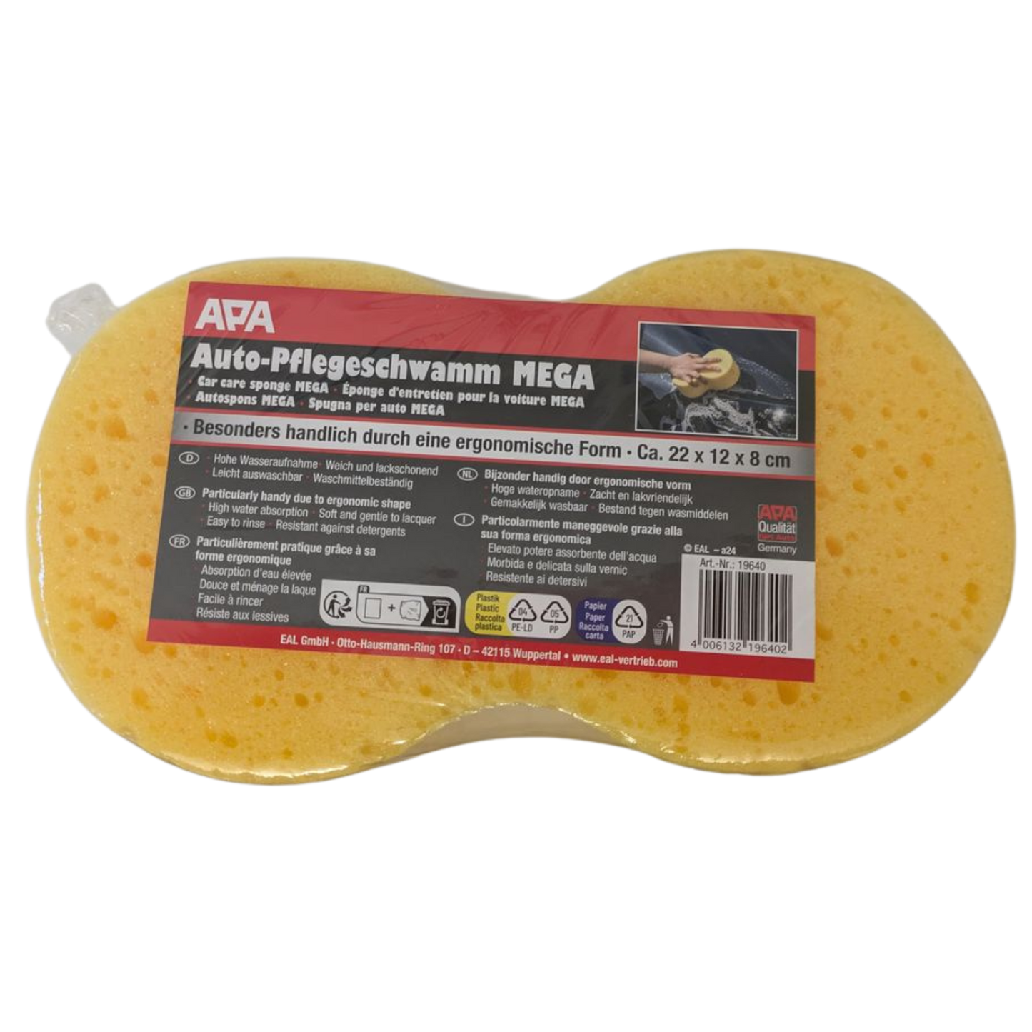 APA Auto-Pflegeschwamm MEGA 22 x 12 x 8 cm