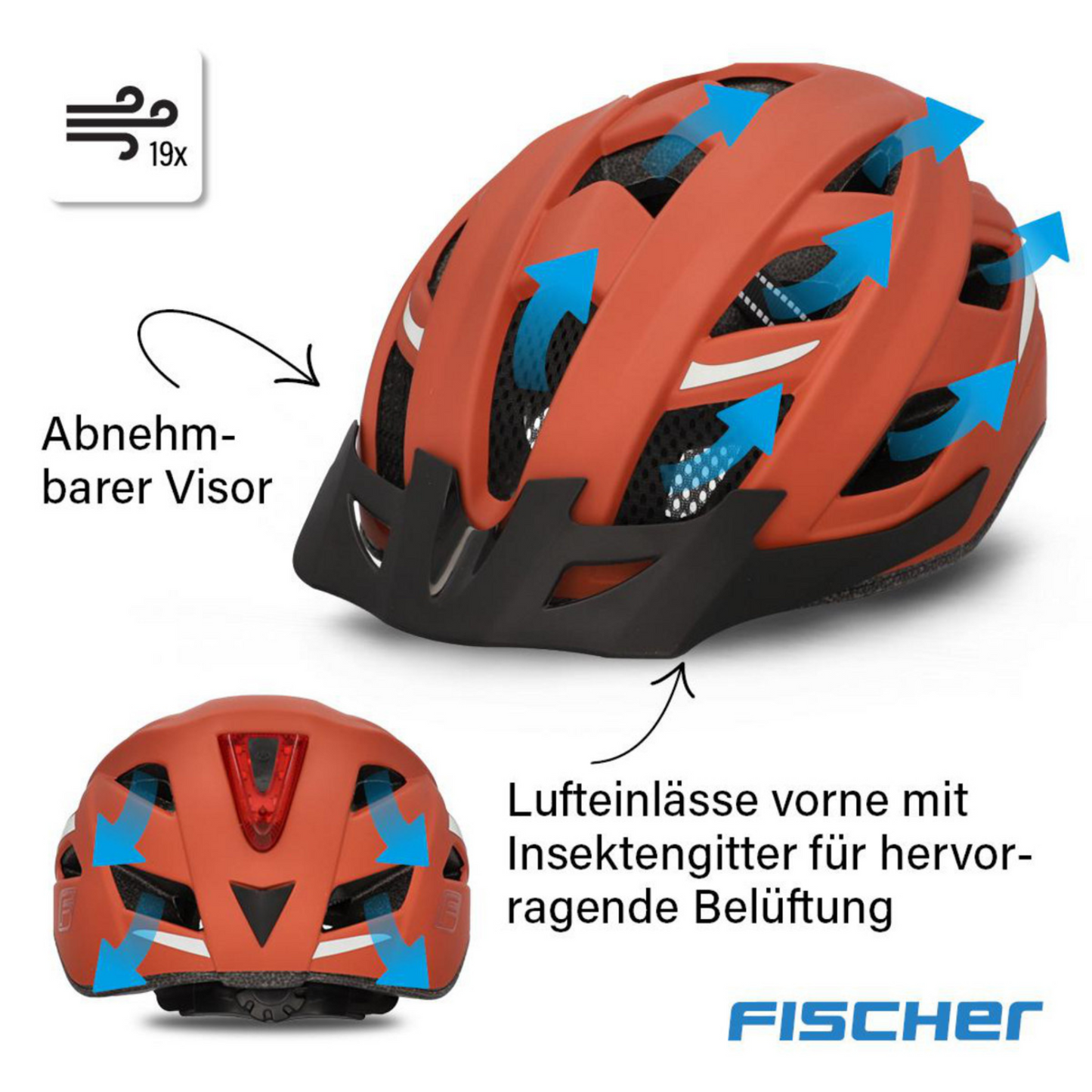 FISCHER Urban Plus Miami L/XL Fahrradhelm 58-61cm Rostbraun