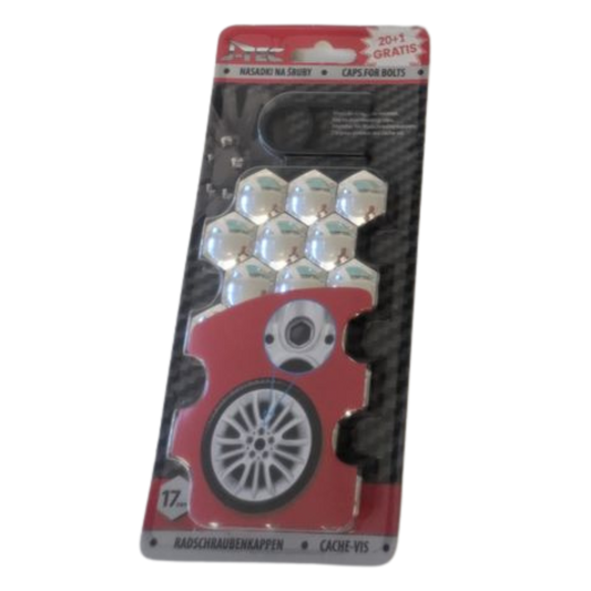 Radschraubenkappen Chrom – 17 mm, 20 + 1 Set