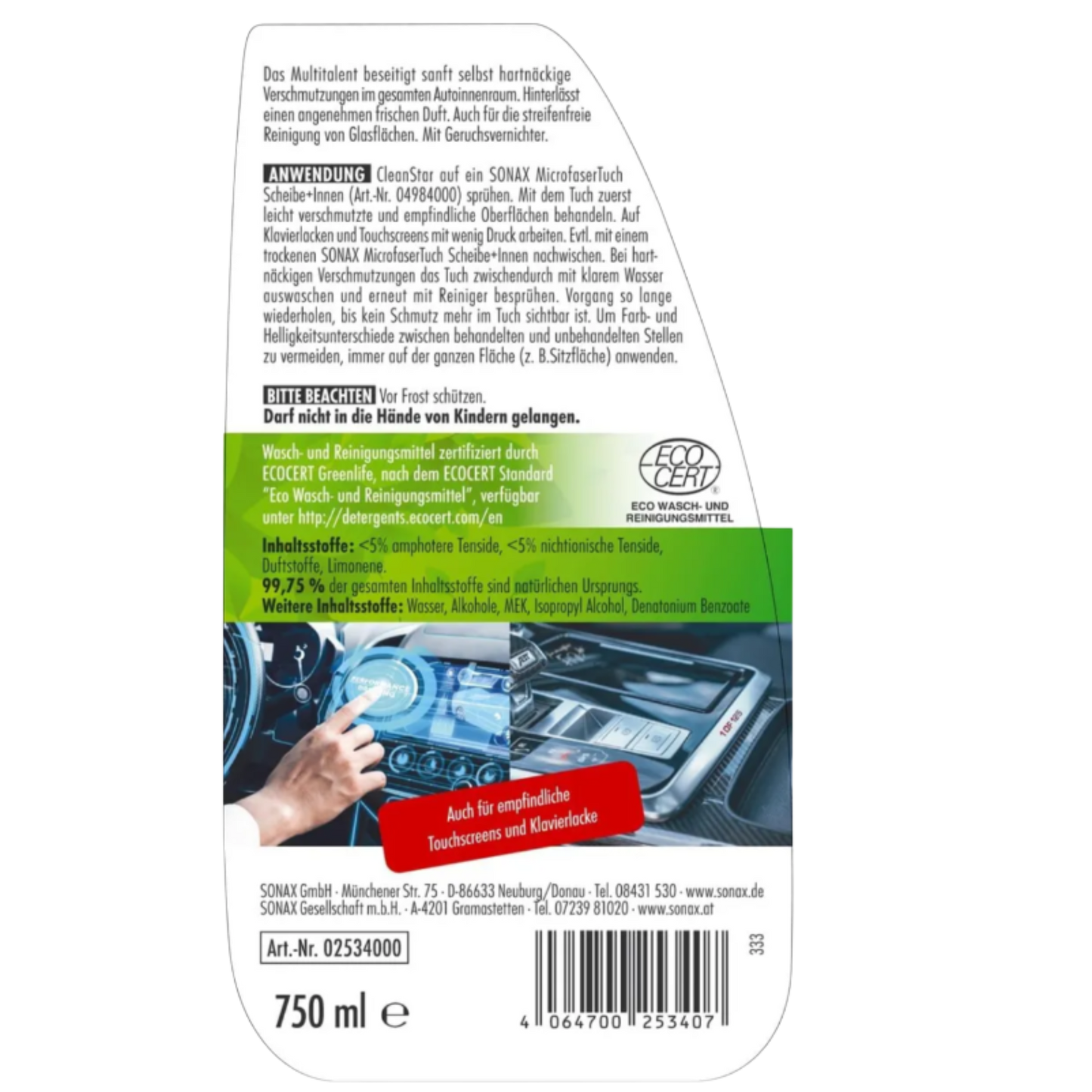 SONAX CleanStar Ecocert - 750ml