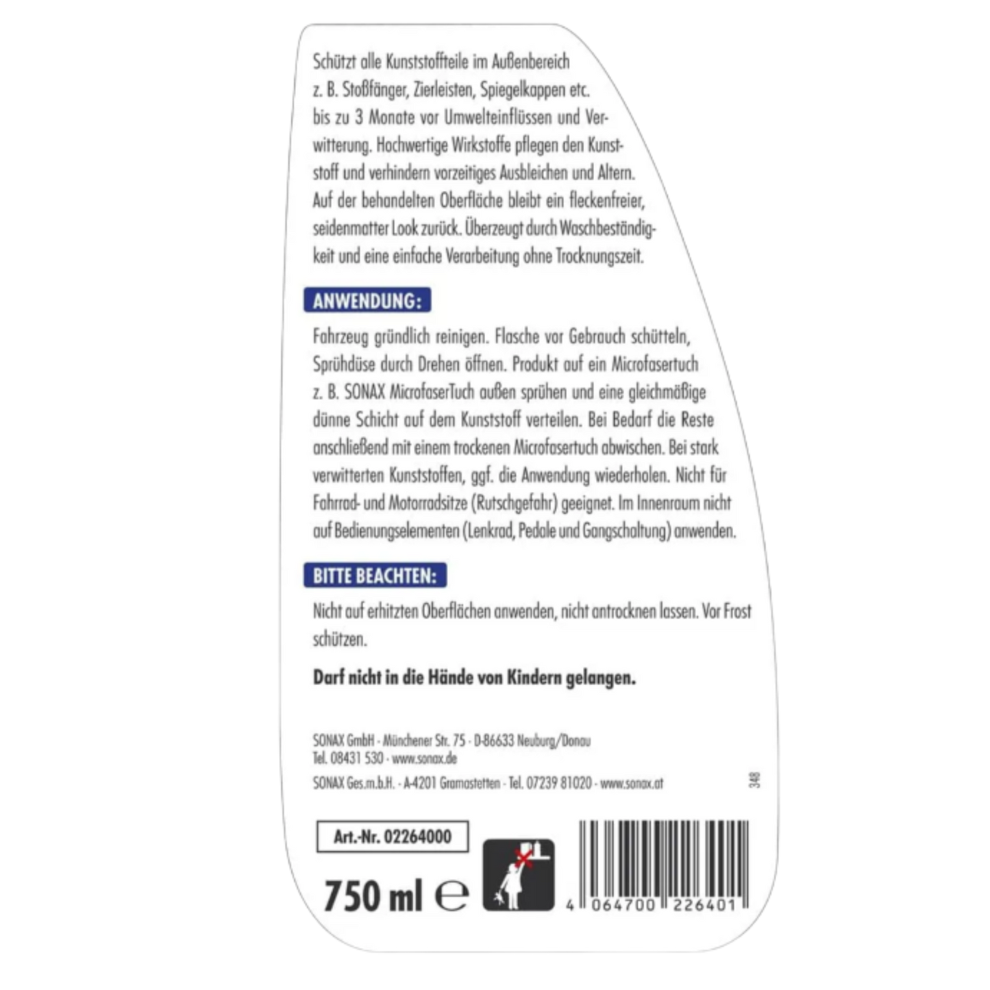 SONAX XTREME Ceramic KunststoffVersiegelung - 750ml