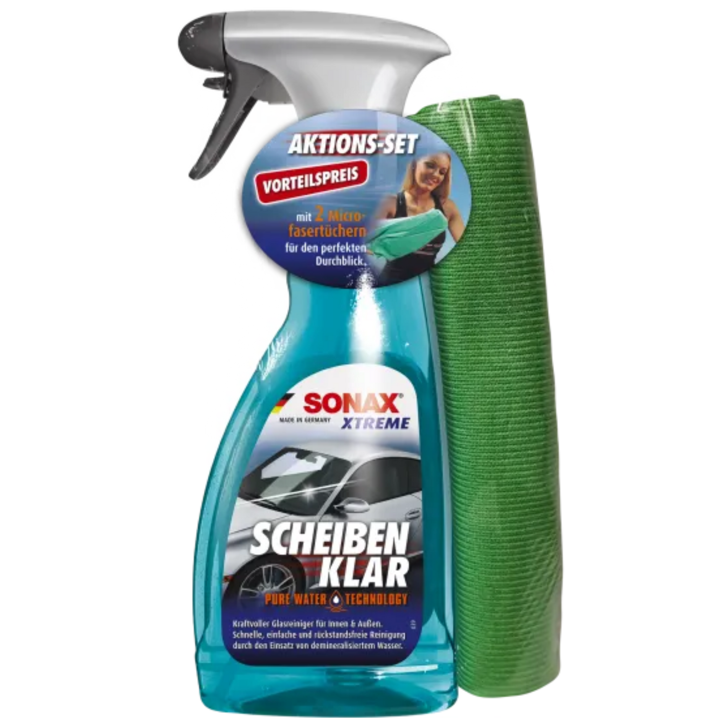 SONAX Aktionsset XTREME Scheibenklar + 2 Microfasertücher