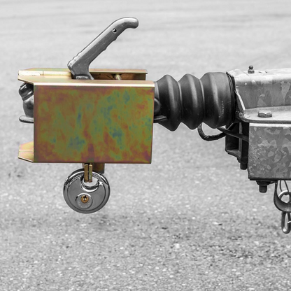 Kastensicherung – Anhängerschloss mit Bügelschloss