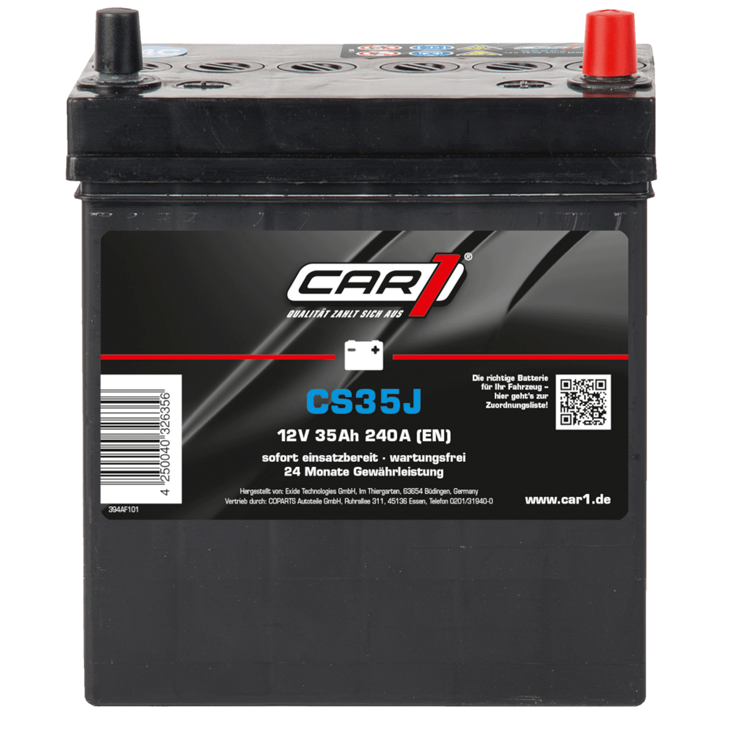 CAR1 Starterbatterie Super 35Ah 240A