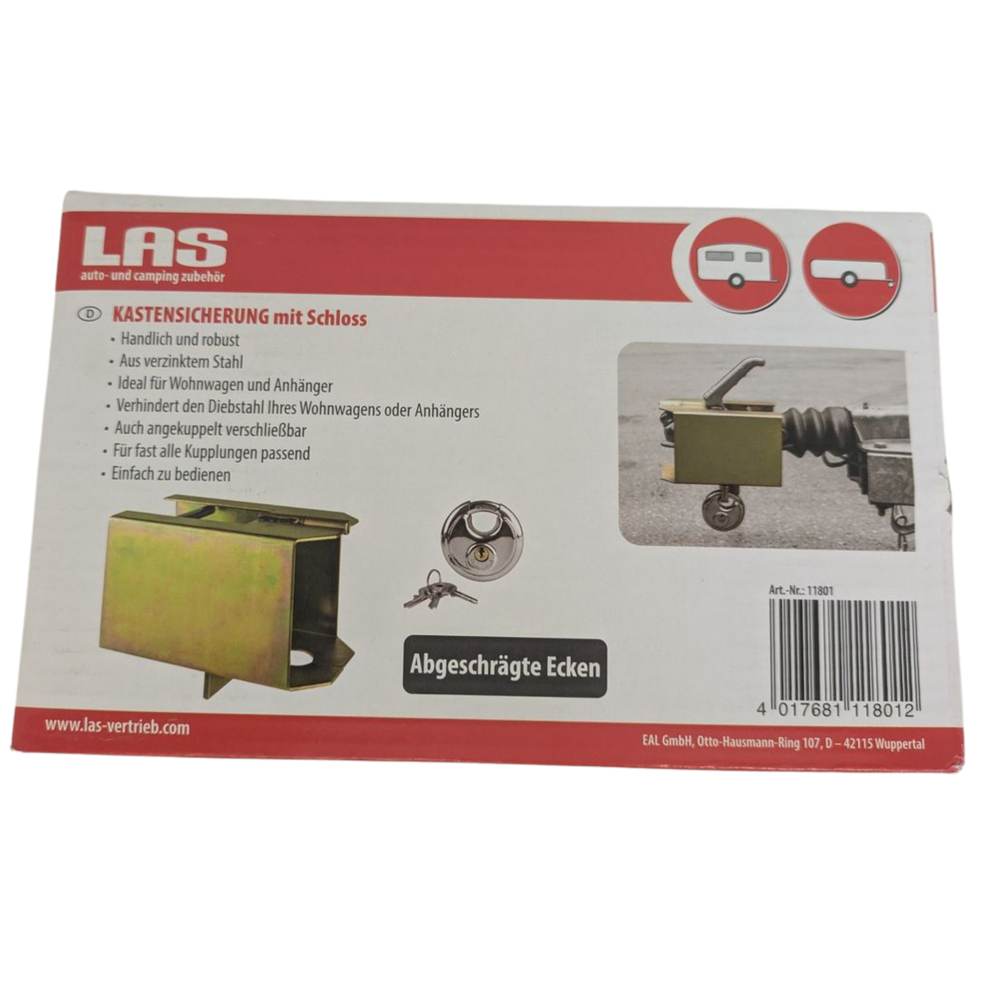 Kastensicherung – Anhängerschloss mit Bügelschloss