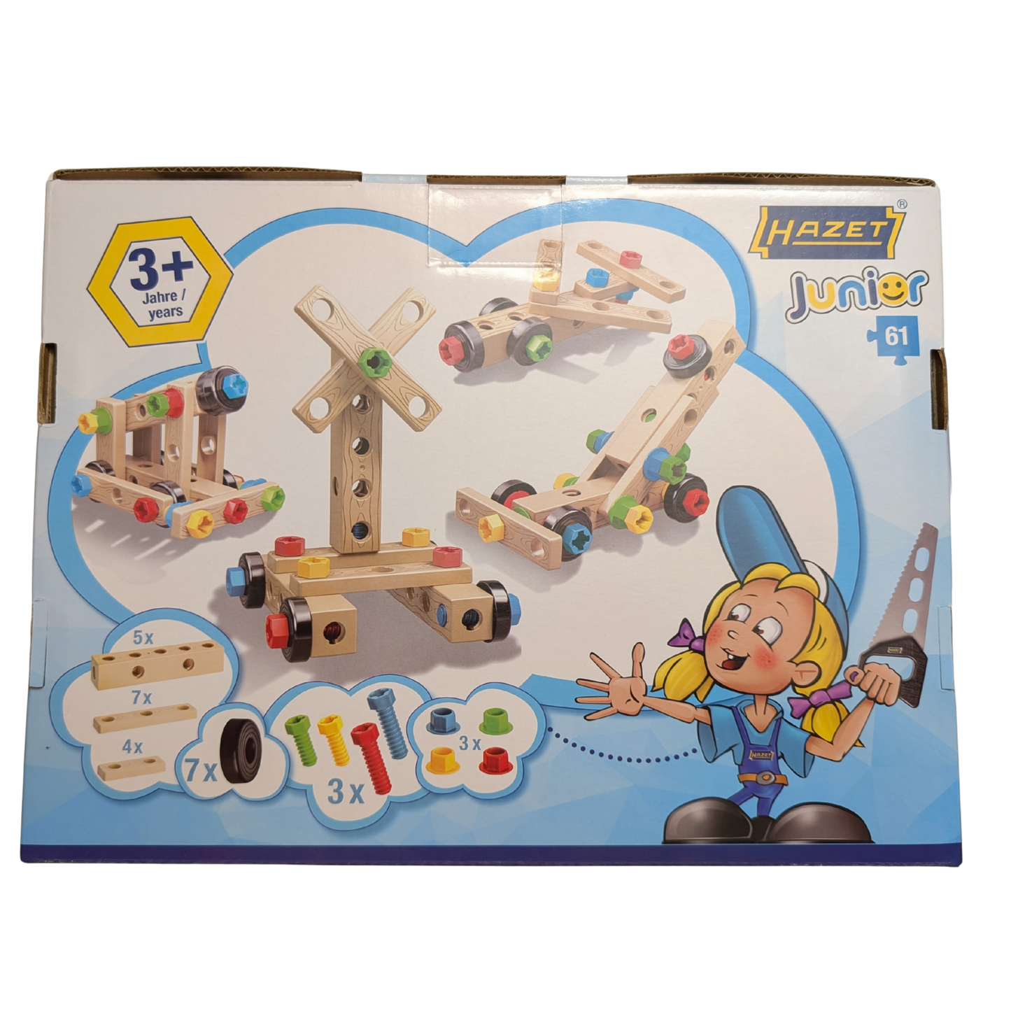 HAZET JuniorTool1 – 61-teiliges Kinder-Werkzeugset für kleine Handwerker