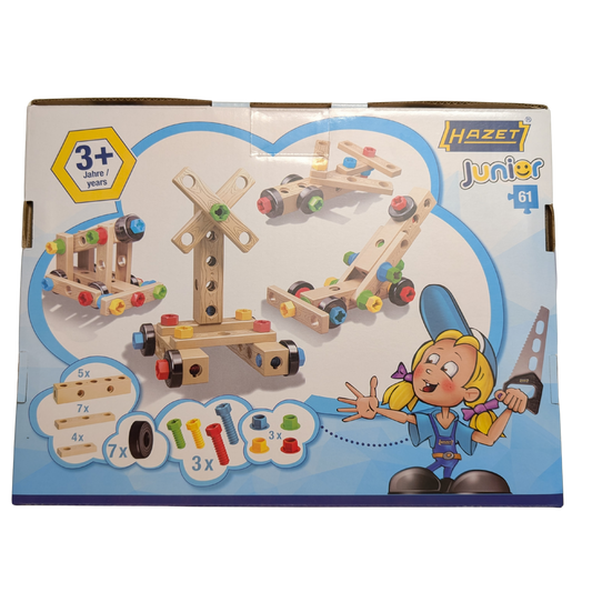 HAZET JuniorTool1 – 61-teiliges Kinder-Werkzeugset für kleine Handwerker