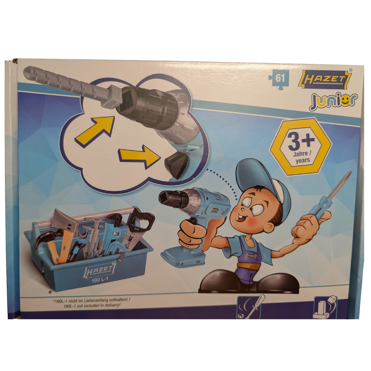 HAZET JuniorTool1 – 61-teiliges Kinder-Werkzeugset für kleine Handwerker