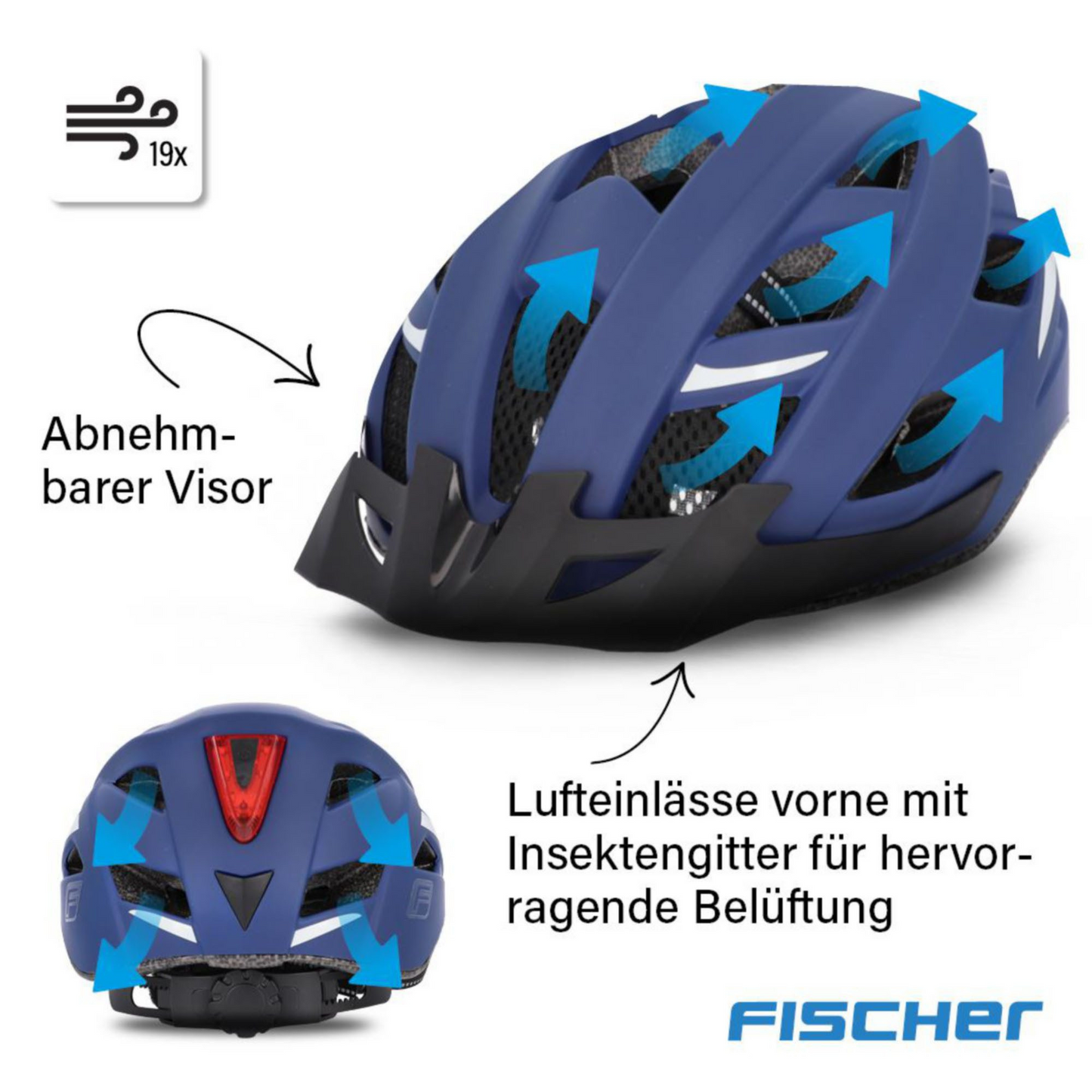 FISCHER Urban Plus Boston S/M Fahrradhelm 52-59cm Dunkelblau