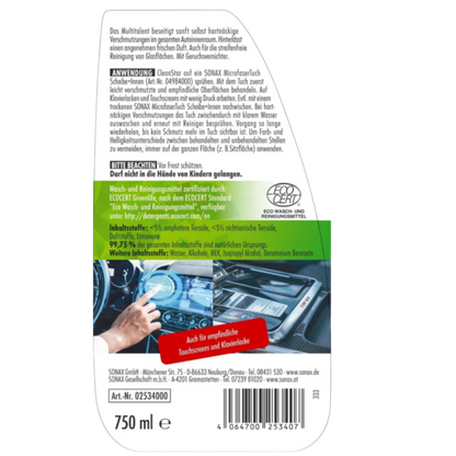 SONAX CleanStar Ecocert - 750ml