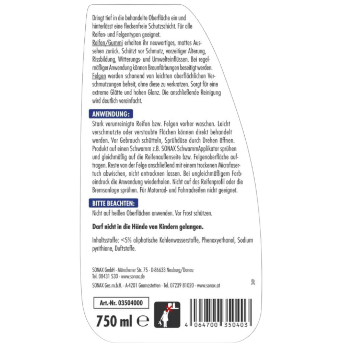 SONAX XTREME Ceramic Reifen+FelgenDetailer - 750ml