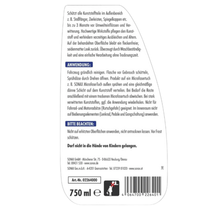 SONAX XTREME Ceramic KunststoffVersiegelung - 750ml