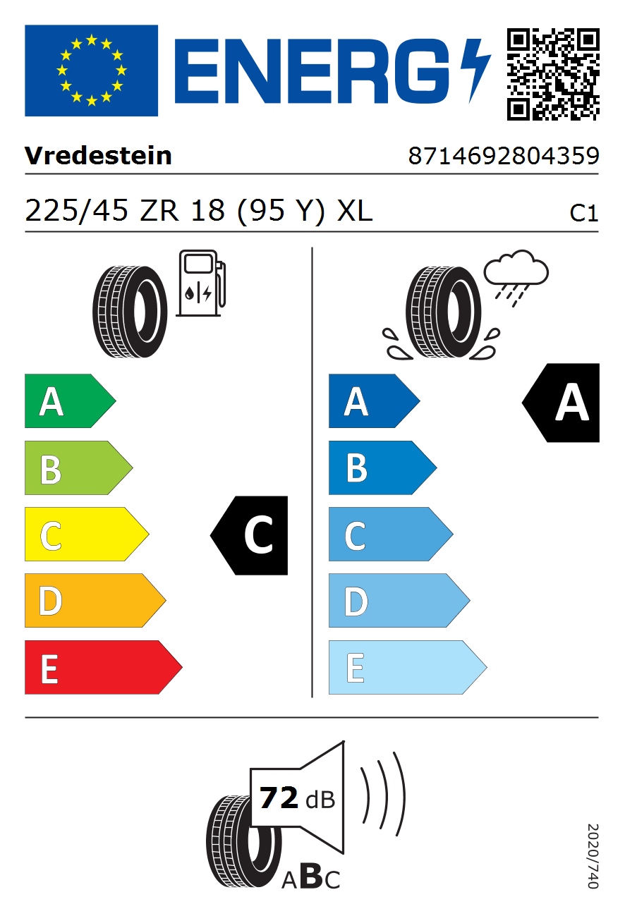 Vredestein Ultrac Pro 225/45 R18 95Y Sommerreifen