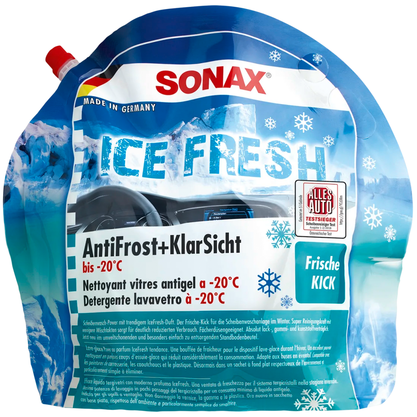 SONAX „Icefresh” przeciw zamarzaniu i dobra widoczność do -20°C