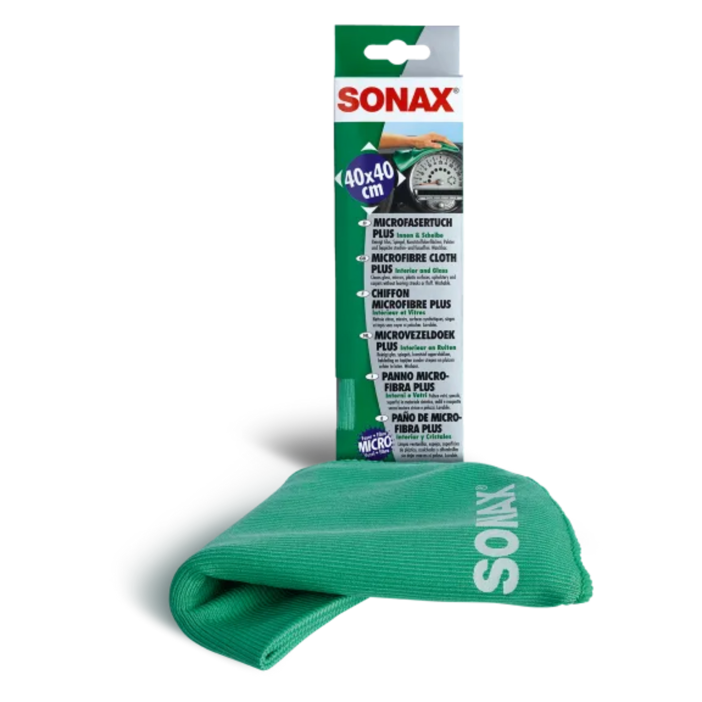 Ściereczka z mikrofibry SONAX PLUS wewnątrz + krążek
